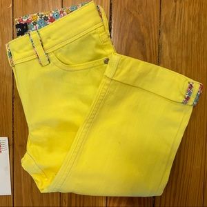 Mini Boden spring yellow Capri Cropped Pants 7